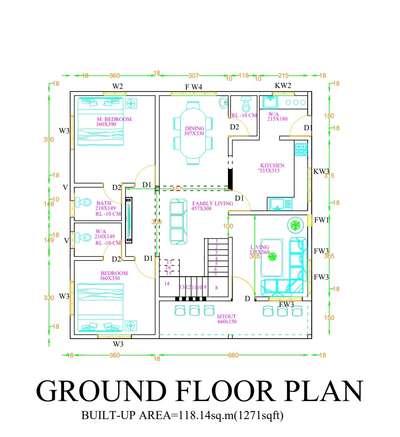 #KeralaStyleHouse #autocaddrawing #groundfloorplan #plan #HouseDesigns