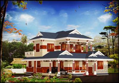 #HouseDesigns

#MyDesigns

Style:- Kerala Traditional

Area:- 2198 Sqft

Location:- Ammakkavu,

 Peringode,  Palakkad

About :-  North Facing, 4 Bedroom Villa, Have a Modern Wooden Pergola With glass roof  Semi Open Balcony.