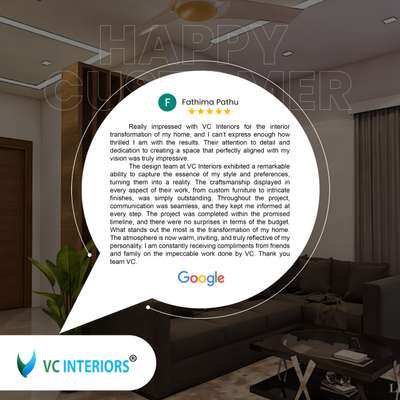 ##vcinteriors 
Nothing gives us more inspiration and joy than seeing our most respected and beloved  clients coming together to share a few good words about our work.

Thank you all for your kind and inspiring words🙏