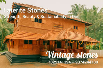 laterite stone... #Architect #KeralaStyleHouse #lateritestone #keralatraditional #Architectural&Interior