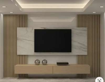 plywood, pvc wall mount TV Unit Design in laminate finish.