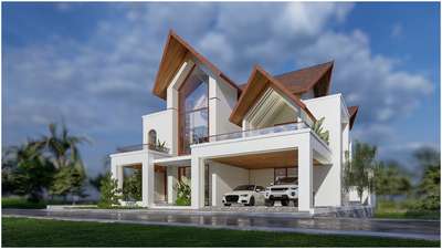 proposed one in Trivandrum  #ContemporaryHouse #tropicalhouse #modernhousedesigns #SlopingRoofHouse #LandscapeDesign