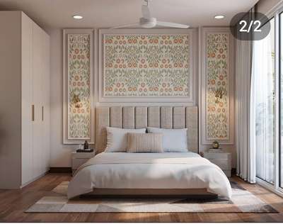 Contemporary bedroom design
 #MasterBedroom  #WoodenBeds 
 #wallpaper