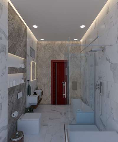 Bathroom Interior jaipur  #InteriorDesigner #BathroomDesigns #ceramictile #nabula_grigia