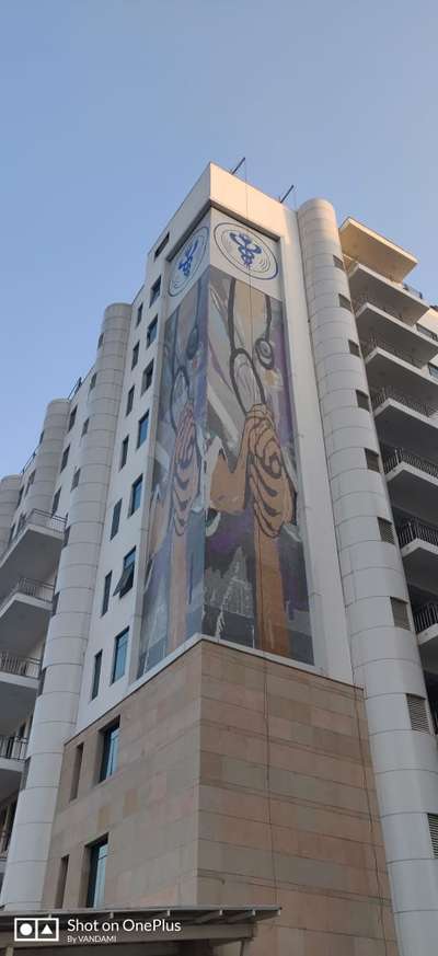 AIIMS building mural completed by us #wallmural  #wallmurals  #mosaictile  #mosaicartwork  #mosaico  #govtproject