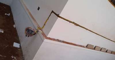 lpg copper pipe line concealed work