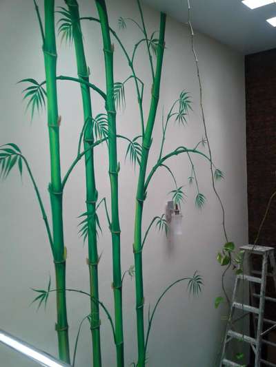 #WallPainting  #WallDecors  #WallDesigns  #WallPainting  #WallDesigns  #mural  #bamboo  #bamboowork  #bamboopainting