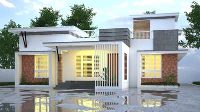 #3BHKHouse #1600sqfthouse✨️ 9995818370 #ElevationDesign #ContemporaryHouse #keralahomeplans