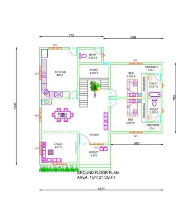 Making 2d and 3d designs
1rps/sqft
redrwaing with clients opinion #2DPlans  #2dDesign