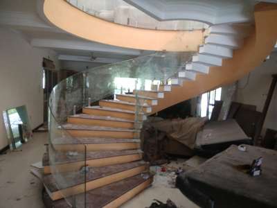 bend glass handrail