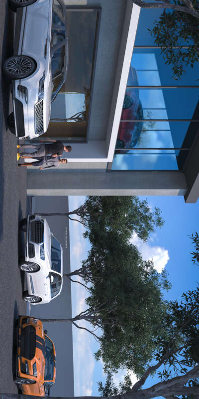 Exterior design of a car showroom  #3Darchitecture  #3DPlans  #3300sq