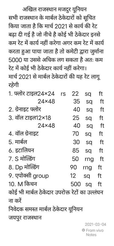 जय श्री कृष्ण
 अपने मकान में अच्छे से मार्बल फिटिंग करवाना हो तो संपर्क करें यह  लिस्ट है कांटेक्ट नंबर9024450892