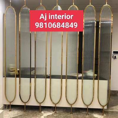 Oval shape partition work done in stainless steel with PVD coating deliver in gujrat Ahmedabad customized available for requirement