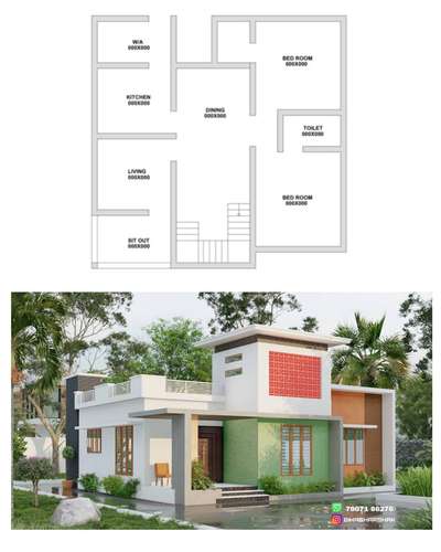 Budget homes
 exterior witn plan '
2 BHK
Design: @bihasharshak arshak kolo #khd #keralahomedesigns #keralahomedesign #architecturekerala #keralaarchitecture #renovation #keralahomes #interior #interiorkerala #homedecor #landscapekerala #archdaily #homedesigns #elevation #homedesign #kerala #keralahome #thiruvanathpuram #kochi #interior #homedesign #arch #designkerala #archlife #godsowncountry #interiordesign #architect #builder #budgethome #homedecor #elevation #plannerstickers