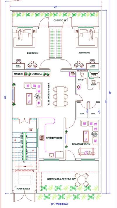 30X60  #houseplan  #2BHKHouse  #3BHKHouse 
 #2DPlans  #3delevationhome