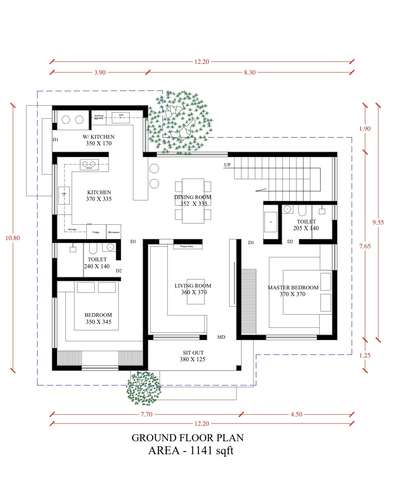 1800 sqft Housing plan. #architecturedesigns  #4BHKPlans  #keralahomeplans  #FloorPlans  #plan