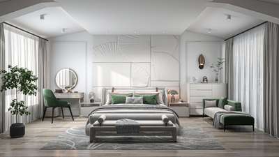 “Bringing modern aesthetics to life—3D visualization of a serene and stylish bedroom space. Every detail designed to balance comfort and minimal elegance. #InteriorDesign #3DVisualization #modernbedroom #coohom #MasterBedroom #BedroomDesigns