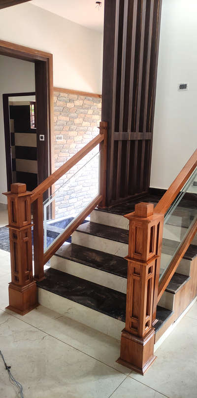 #Woodenhandrail 
 #wooddesighn 
 #woodwithglass
 #GlassHandRailStaircase  # #
 #GlassStaircase 
 #glasswork