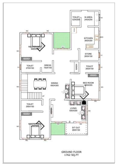 3bhk
 #3BHKHouse plan