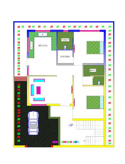 3bhk 2d plan