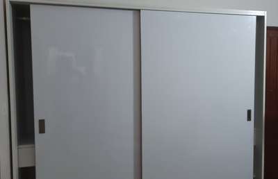 white glossy sliding wardrobe #design  #homedecor  #interior  #architecture