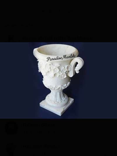 vintage English Style Floral Engraved Makrana White Marble Planter with Handel's. more design and size option. if any inquiry contact us Whatsapp 
+91 9887219967, +91 7014279378.
Gmail-Paradisemarblecraft@gmail.com  #InteriorDesigner #marblepot  #marbkeinlay  # #Architectural&Interior  #delhiinteriors  #delhincr  #kashmir  #BangaloreStone  #chandigarharchitect  #LUXURY_INTERIOR  #LivingroomDesigns  #LivingRoomDecoration  #pot_stand  #pots #InteriorDesigner  #HomeDecor  #homeinterior  #bungloedesign  #ElevationDesign  #LivingroomDesigns  #delhincrinterior  #gaziabad  #gurugram #noidainterior