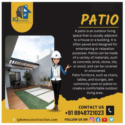 About Patio...
Contact Us +91 8848721023
#trivandrum #construction #home #designs #inetriordesigning #iqdesignshome #iqdesignsconstruction