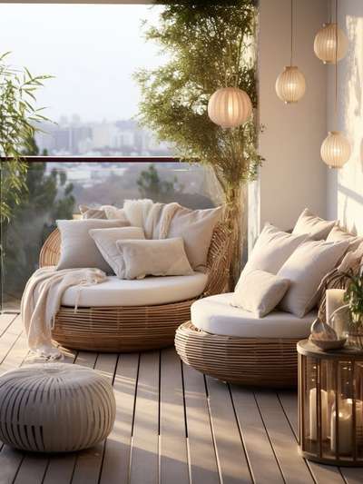 Balcony decor can transform an outdoor space into a personal oasis, blending style and comfort. Start with greenery: potted plants, hanging planters, and vertical gardens can bring life and color. Opt for weather-resistant furniture like rattan chairs or a cozy bistro set. Adding outdoor cushions and throws in vibrant patterns enhances comfort and visual appeal. Lighting is crucial for creating ambiance. String lights, lanterns, or solar-powered fairy lights can add a warm, inviting glow for evening relaxation. Consider a small outdoor rug to define the space and add texture. For privacy, use bamboo screens, fabric drapes, or even a tall plant arrangement. Functional elements, such as a compact bar cart or a small grill, can enhance usability. Decorative accents like wind chimes, wall art, or decorative pots personalize the space. A water feature, such as a small fountain, can introduce a calming sound. Balcony decor should reflect your style while maximizing the utility of the space, making it a perfect spot for relaxation or entertaining.