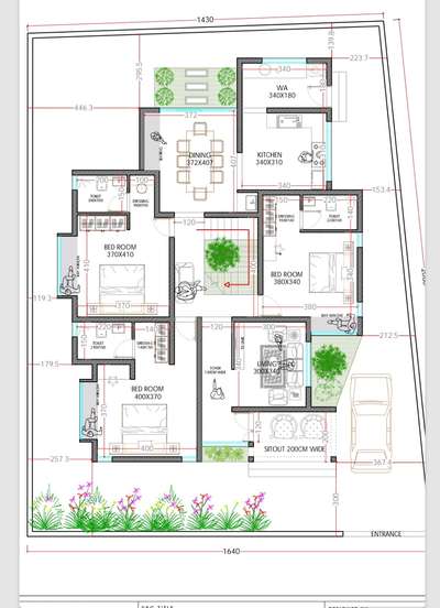 #3 bhk residential plan#