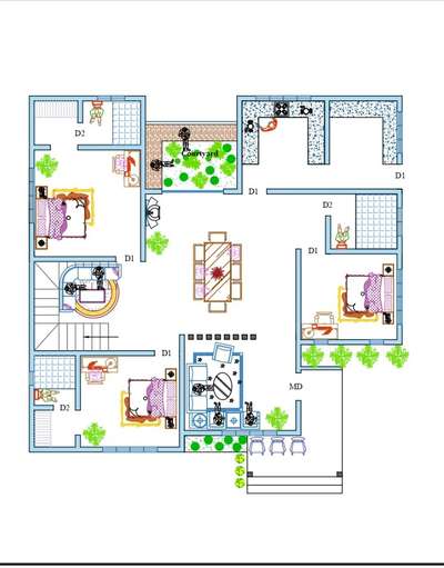 South Faced
3bhk Home plan
1600 sq.ft