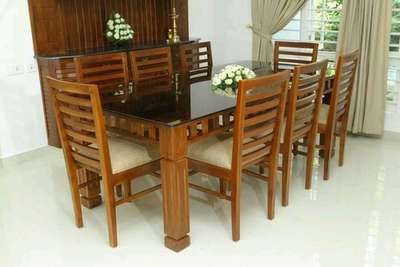 teak wood  dining table 
custom sizes 
 #qualitywood
 #DINING_TABLE #DiningChairs  #DiningTable  #KitchenInterior  #chair  #glassdiningtable