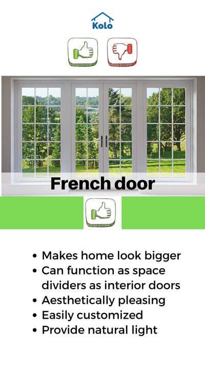 French doors have become a popular choice for an elegant and open feel.

Tap ➡️ to view both pros and cons of this type of door.

Learn about both sides of a building element with our new series. 🙂

Learn tips, tricks and details on Home construction with Kolo Education 👍🏼

If our content has helped you, do tell us how in the comments ⤵️

Follow us on @koloeducation to learn more!!!

#education #architecture #construction  #building #frenchdoors #design #home #door #expert  #koloeducation  #proscons