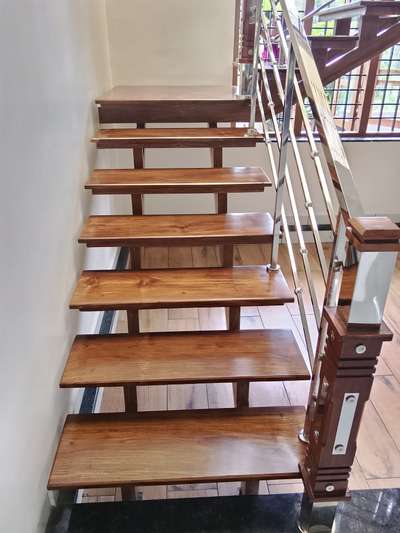 new wood stair work & door