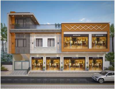 Commercial Building Elevation Design #ElevationDesign  #frontElevation  #commercial_building  #showroomdesign  #3Delevation  #3devationhome