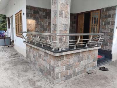 out side bench slab charupadi setting with stainless steel