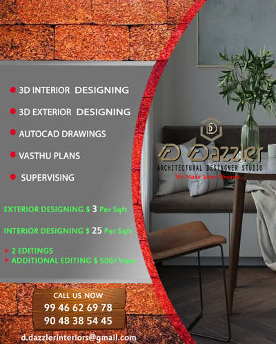 3D exterior and Interior Designing studio 

autocad Drawings