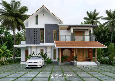 home Exterior..  #KeralaStyleHouse #Exterior  #HouseDesigns #40LakhHouse #architecturedesigns #kerala_architecture