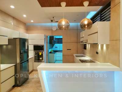 open kitchen from white laker glass kitchen