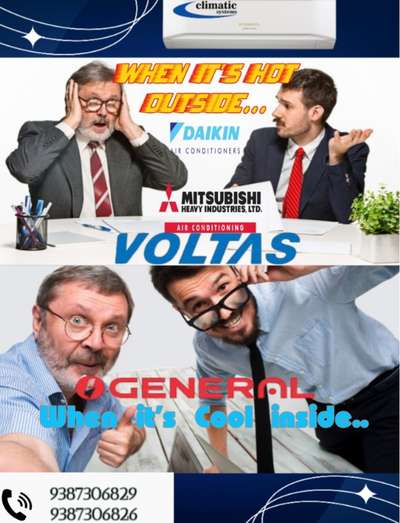 Climatic Systems.(SSD for VOLTAS).
Exclusive Arcade for Fijitsu OGeneral.
Dealer for Mitsubishi Heavy & Daikin
Air-conditioning Systems.
The complete HVAC Sales & service solution provider at Kathrikadavu(Kaloor), Ernakulam.

#Offices
#Architects #Builders #Engineers #InteriorDesigners
#VasthuConsultants
#Electricians #HomeOwners #Appartments
#Condos
#Contractors