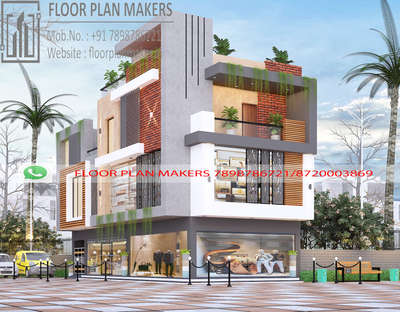 20 foot wide corner Elevation design by floor plan makers 
 #ElevationDesign 
#facadedesign 
 #structuralengineering 
 #CivilEngineer 
 #Architect