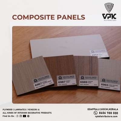 From classic to contemporary, composite panels offer a timeless solution for every interior design style.

Buy Plywood, Veneers, Laminates, and Interior Decorative products from VPK Distributors.

Contact Us On - 86067 88000
.
.
.
 #laminates  #laminatesheet  #veneers  #Plywood  #plywoodart  #Architectural&Interior  #luxuryinteriordesign