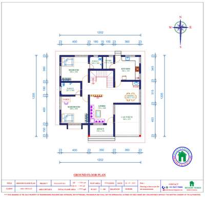 #9.64 Cent വസ്തുവിൽ കാർ പോർച്ച് ഉൾപ്പെടെ #2423 Sqft വിസ്തീർണ്ണത്തിൽ #4BHK സൗകര്യമുള്ള # തെക്ക് ദർശനത്തിലുള്ള  വീടിൻ്റെ പ്ലാൻ