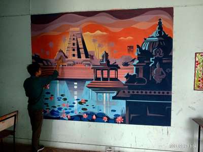 wall painting in school  #wallpainting  #AcrylicPainting  #InteriorDesigner #LivingRoomDecoration #artwork #illustrationartists  #artistsupport  #Fineart  #murals #muralart #muralpaintings