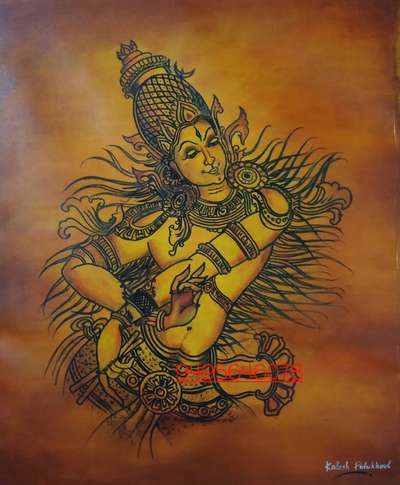 #mural painting on canvas, hight 30 inches, width 24 inches, rate without frame 1500