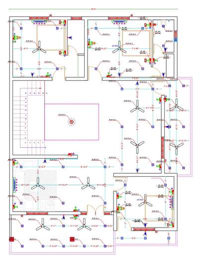 2d layout plan with electric plan