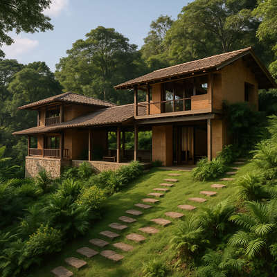high range cottages project 
 #keralastyle #kodaikanal #tropicalhouse #LandscapeDesign #SlopingRoofHouse #slopesitedesign