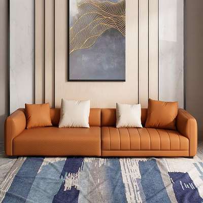 Modern orange leatherette upholstered sectional 4- seater sofa 
For more details - 092117 79443
