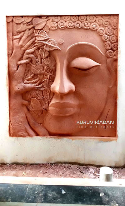 Buddha face on wall #sculptureart #buddha #buddhaart #WallDecors  #WallDesigns  #wallart  #relief  #sculptureart