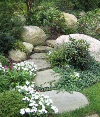 stepping stones moulded . custom shape for garden pathways and flooring . #StonePathways  #gardenstone