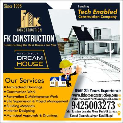 WWW.FKHOMECONSTRUCTION.COM
FK CONSTRUCTION
.
.
.
.
.
.
.
.
.
#fkconstruction #homeconstructioninbhopal #interior_designer_in_bhopal #bhopalihomes #constructiocost #no1civilcontractor #withmaterialconstructioncost #bhopalfurnitures #construction #constructionlifestyle  #Contractor #HouseConstruction